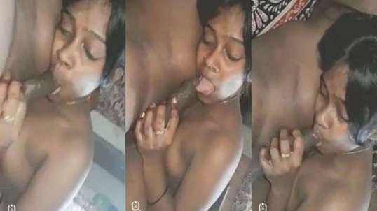 Dark-Skinned Indian Girl Blowjob To Hubby