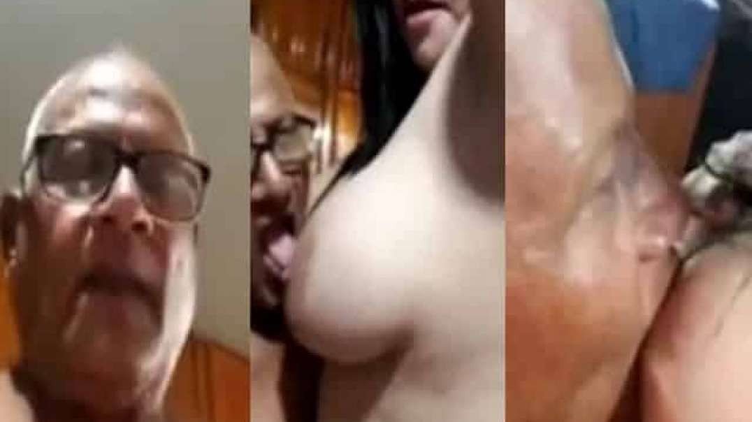 Horny Old Man Sucking Big Boobs MMS