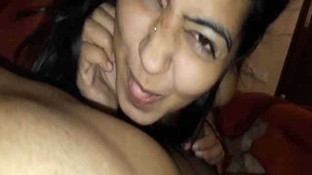 Girlfriend Giving Hot Sexy Blowjob To Her Lover