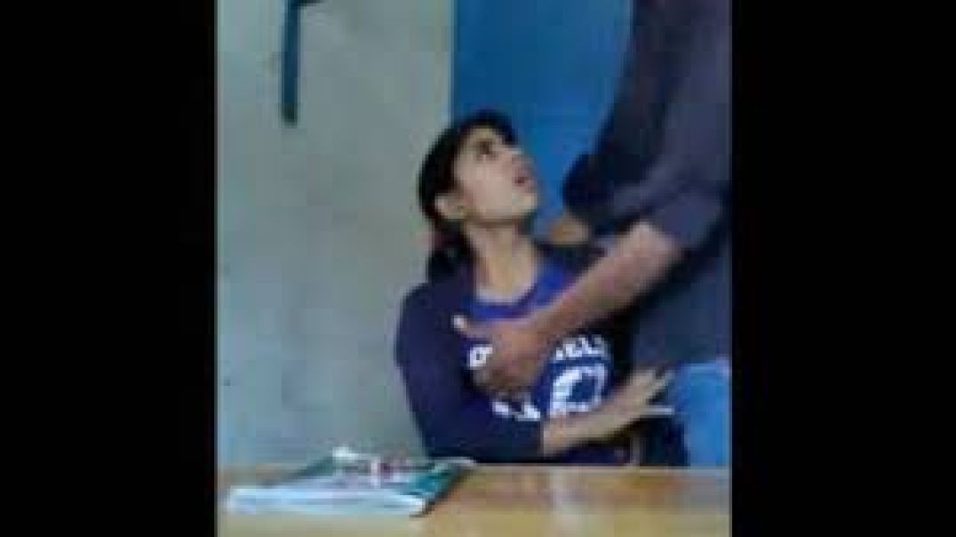 Desi girl boob press in class room