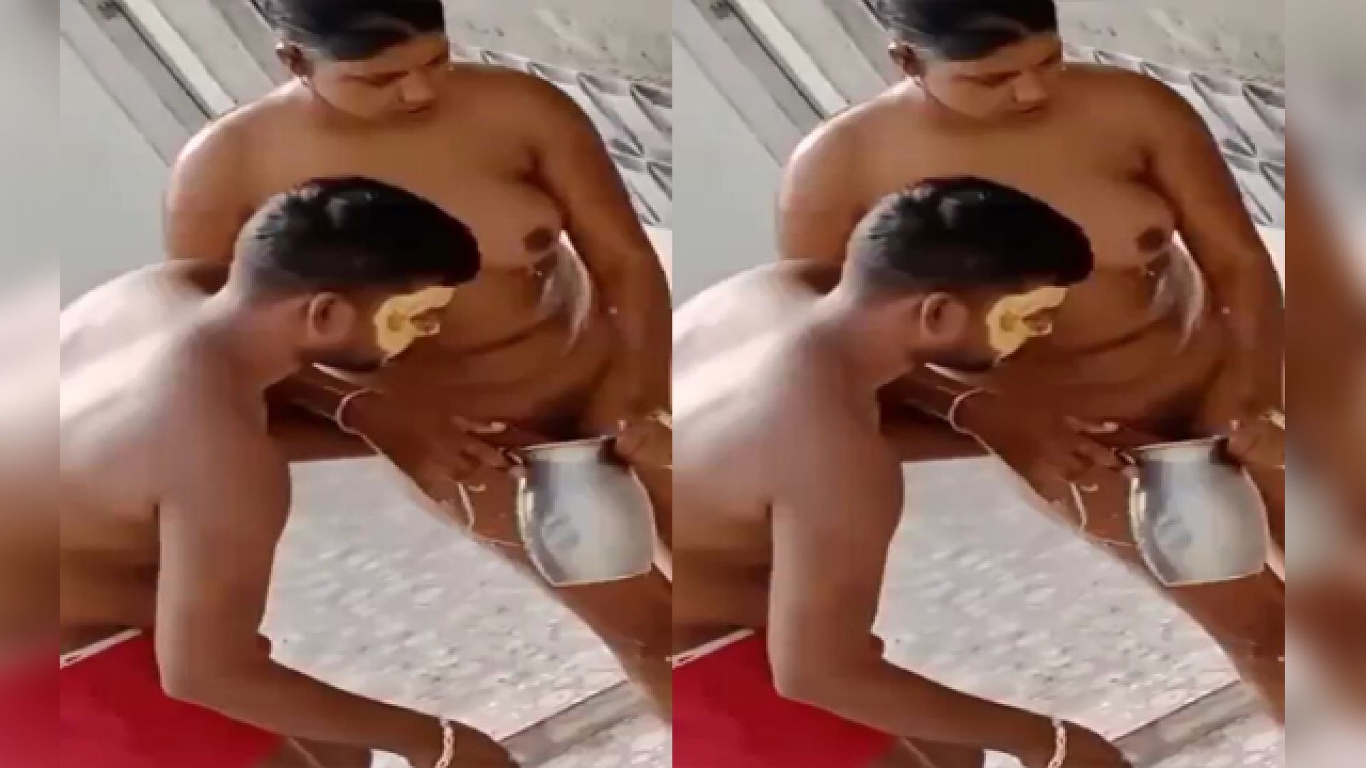 Today Exclusive- Desi Couples Bathing Caught in Hidden cam