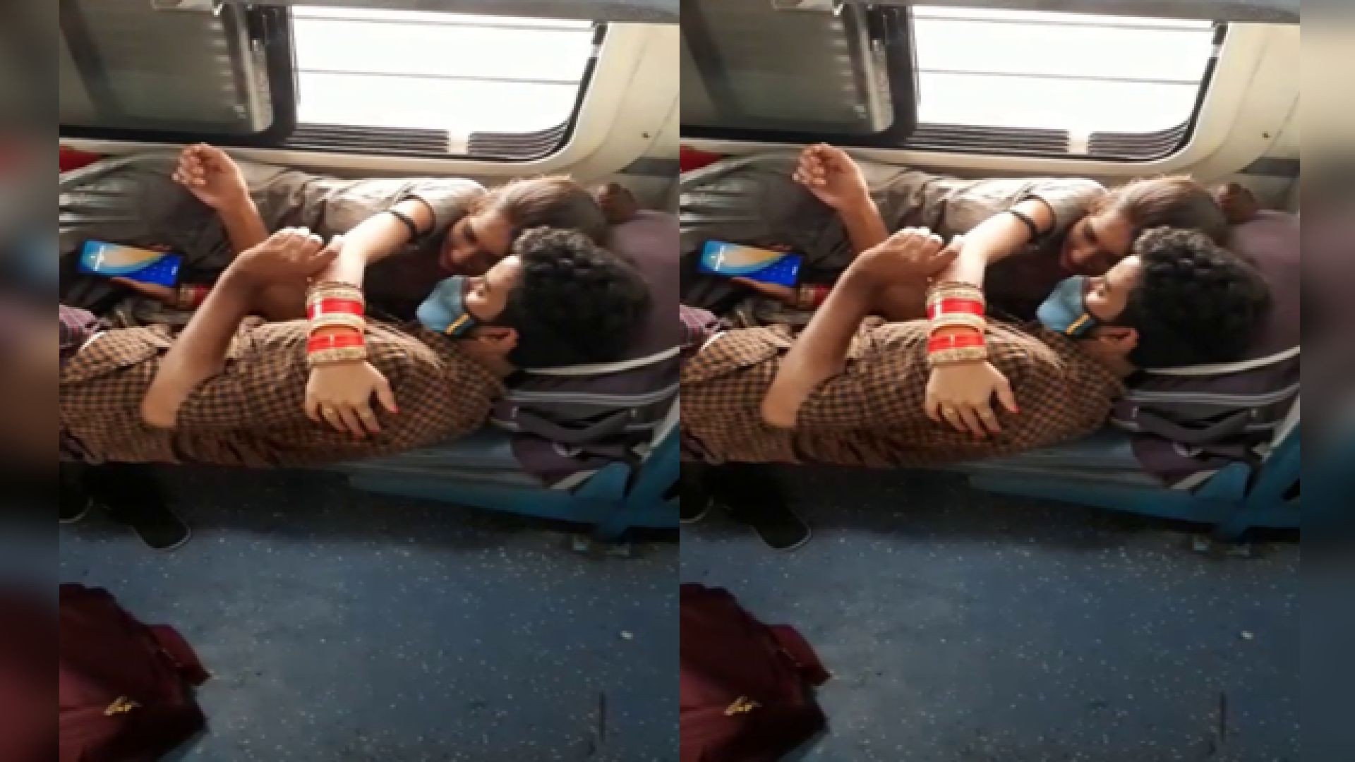 Today Exclusive- Indian Married Couple Having Romance In Train Leaked Video Part2