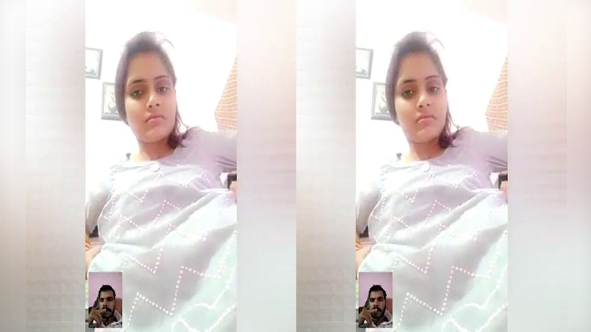 Today Exclusive- Newly married showing on vc